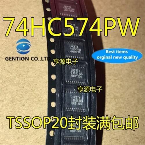 10Pcs 74HC574PW HC574 TSSOP-20 Eight frequency d flip flop chip in stock 100% new and original
