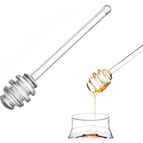 Hot Seller Honey Comb Stick Classic Glass Honey Dipper With Comfortable Handle