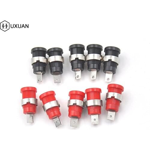 4/10Pcs/lot 4mm Panel Mount Binding Post Connector Banana Female Jack Socket Red And Black Color