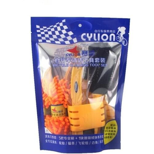 Bicycle 6 in 1 cleaning kits tool Cleaing Tool Kits Bike Chain Cleaner Tire Brushes Bike Cleaning Gloves Bicycle Cleaners Sets