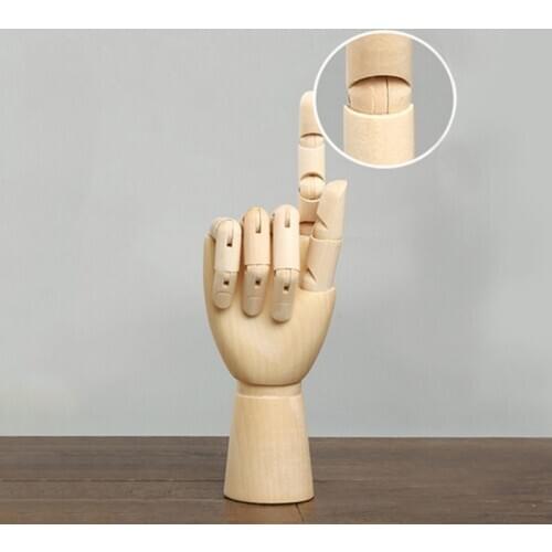7 Inch Wooden Mannequin Hand Realistic Wood Artist Hand Model Posable Flexible Fingers Manikin Hand