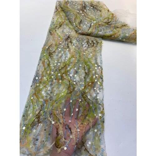 African Lace Fabric 2021 High Quality French Mesh Lace Fabric And Sequined Nigeria Lace Fabric Wedding Dress ZX4645