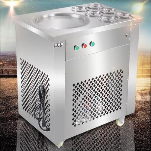 Full Stainless steel Fried ice cream roll machine ice pan Fry flat ice cream maker yoghourt fried ice cream machine 1pc