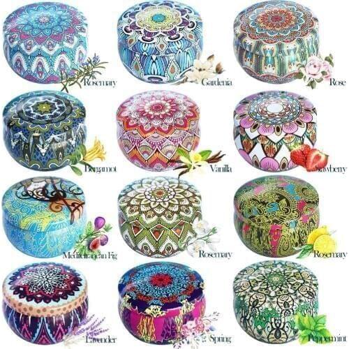 4/6/8Pcs/Set Soy Wax Scented Candles Ethnic Style Fragrance Candles for Travel Home Wedding Birthday Party Decoration