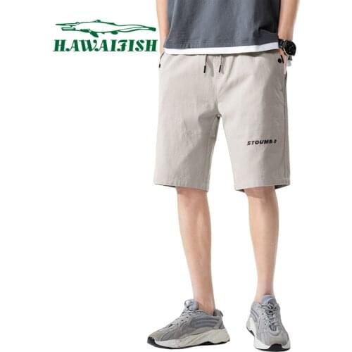 Hawaifish brand Mens Shorts 2021 Solid color Summer Mens Beach Shorts Cotton Casual Male Sports Shorts homme Brand Clothing