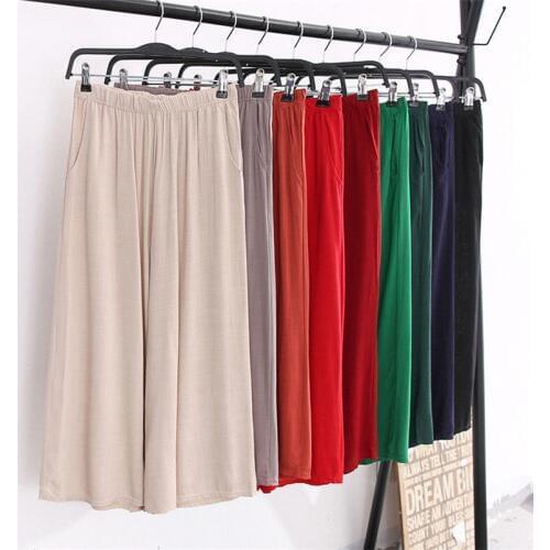 Cotton Linen Wide Leg Pants For Women High Waist Elegant Office Wear Ankle-Length Trousers Vintage Femme Pants Plus Size M-7XL