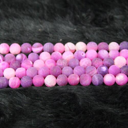 Dream Pink Fire Dragon Veins Necklace Beads Nature Frost DIY Gems Stone Beads 8mm Charms Beads Best Choice Gifts