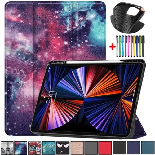 Cover on For iPad Pro 12 9 Case 2021 2020 With Pencil Holder For IPad Pro 2021 Case 11 12.9 inch PU Leather TPU Back Smart Caqa