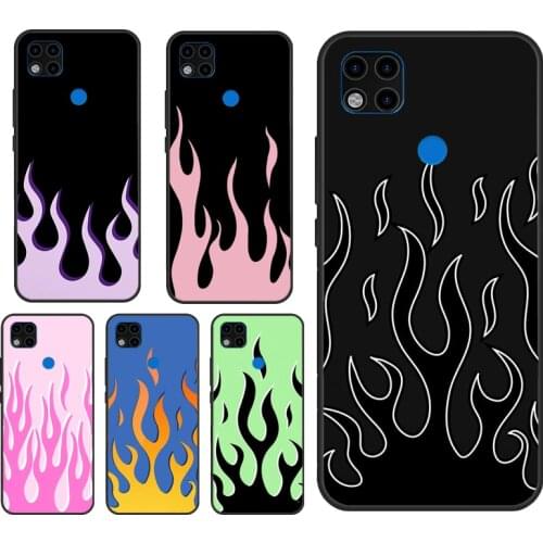 Flame Aesthetic Light Blue Fire Pink Phone Case For Xiaomi Redmi Note 10 9 Pro 8T 9S 7A 8A 9A 9C 9T K40 Redmi Note 8 Pro Cover