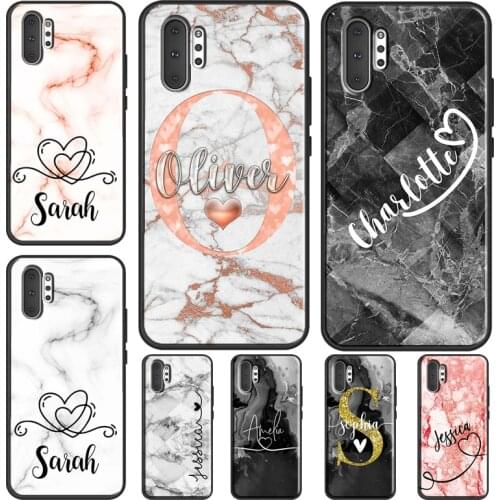 PERSONALISED Marble Glitter custom name Case For Samsung Galaxy S21 Ultra Note 20 Note 10 Plus S8 S9 S10 Plus S10e S20 FE Cover