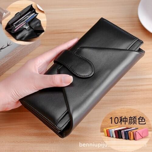 Ladies Long Leather Wallet Large Capacity Wallet Mobile Phone Bag Retro Clutch Coin Pocket Money Bag Card Holder