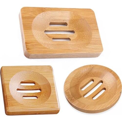 Eco-friendly Natural Bamboo Round Soap Dishes Wooden Bath Soap Holder Prevent Mildew Drain Soap Shelf Storage Box For Bathroom