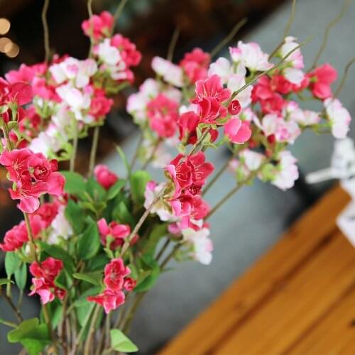 73cm Artificial Flower Cherry Spring Plum Blossom Peach Plastic Branch Silk Decorative Flower For Wedding Home Party Decoration
