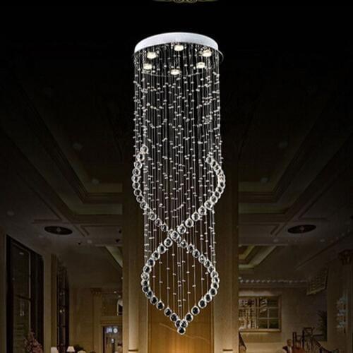 Staircase chandelier long chandelier complex floor building floor villa crystal chandelier rotating staircase large living room