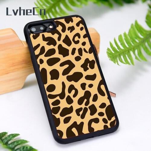 LvheCn Silicone Rubber Phone Case Cover for iPhone 6 6S 7 8 Plus X XS XR 11 12 Mini Pro Max Leopard Print Pattern