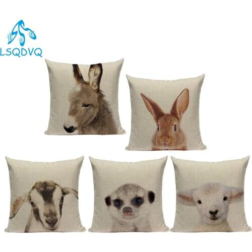 Lovely Animals Hedgehog Horse Elephant Home Textile Sofa Cushion Cover Throw Pillows Case for Car Home Living Room Decoration