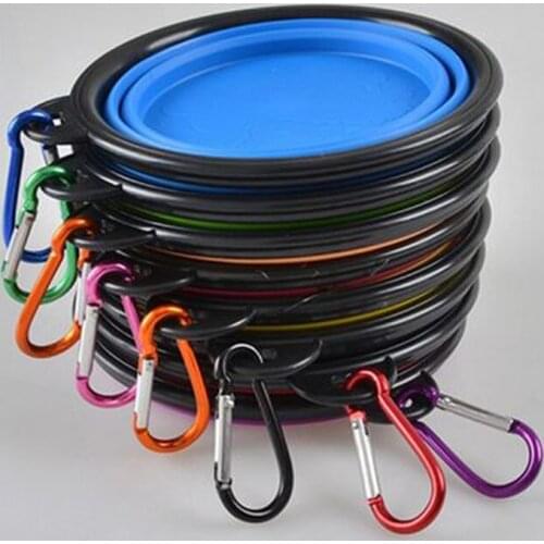 Dog Bowl Foldable Eco Firendly Silicone Pet Cat Dog Food Water Feeder Travel Portable Feeding Bowls Puppy Doggy Food Cont