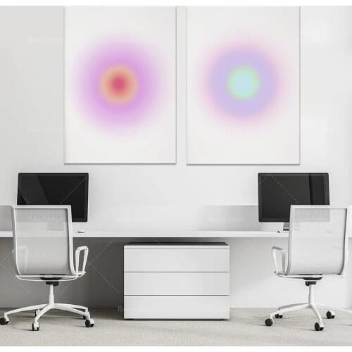 Soft halo printing, gradual modern posters, psychedelic retro wall art energy printing, soft aesthetic decoration, spiritual art
