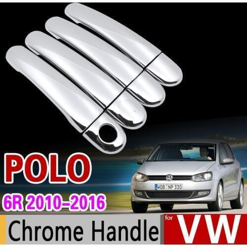 For VW POLO 6R 6C 2010-2016 MK5 Chrome Handle Cover Trim Set CrossPolo Vento 2012 2013 2014 Car Accessories Stickers Car Styling