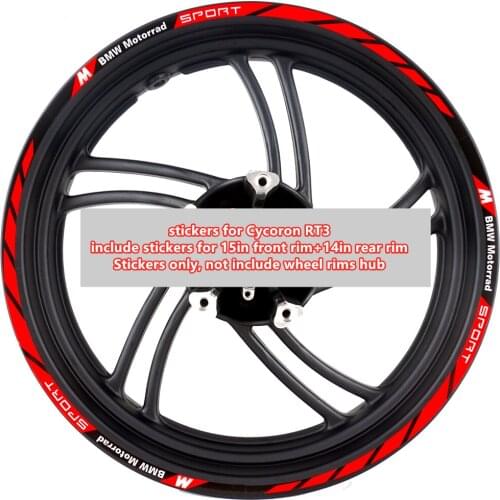 1 set Car Styling Decals Motorcycle Wheel Tire Tyre Inner Outer Front Rear Rim Strip Stickers for Cycoron RT3 Pedal Modified