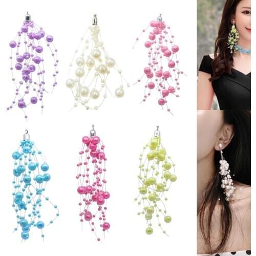 2020New 60Pcs Irregular Geometric Pearl long tassel alloy button for DIY Jewelry earring or necklace Pendants accessories ER277