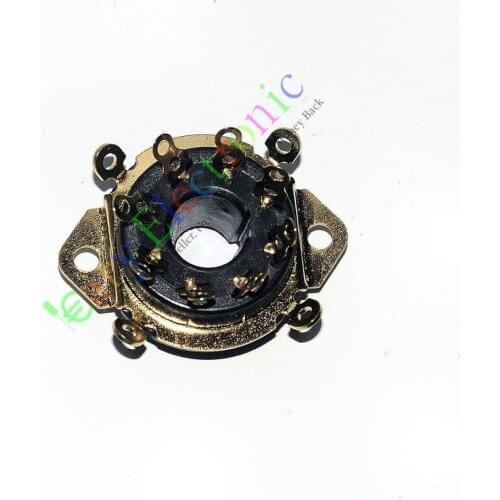 Wholesale and retail 50pc 8pin GOLD Bakelite vacuum tube socket octal Chassis EL34 KT88 6550 6SN7 free shipping