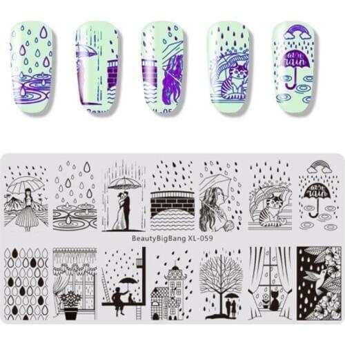 Nail Stamping Plates Flower Bird Geometry Spring Series Designs Nail Template Stamp Image Manicure Stamp Plate DIY Nail Tool