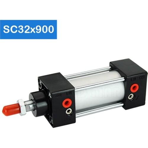 SC32X900 32mm Bore 900mm Piston Air Rod Pulling Ram Pneumatic Penumatic Double Acting Telescopic Pnumatic Stroke Standard