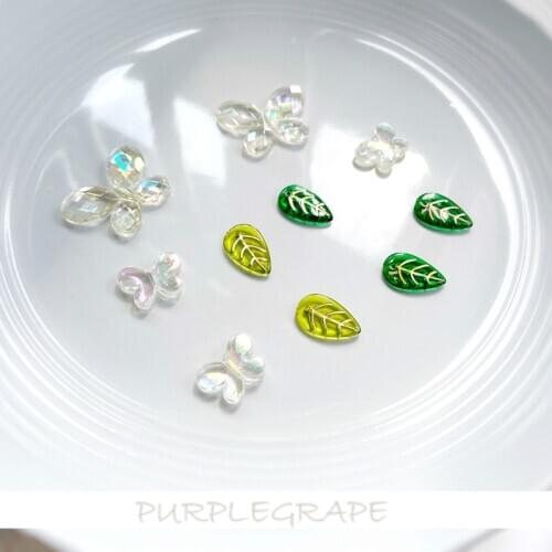 Girls Mori Alex AB Magic Transparent Butterfly Leaves DIY Earrings Ear Pendant Handmade Ornament Materials 10pcs