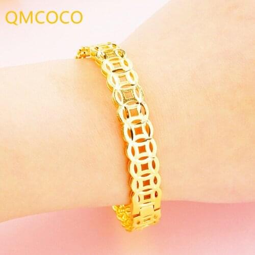 QMCOCO Geometric Pattern Bracelet Woman 925 Silver Classic Retro Circular Bracelets Design 2021 New Trendy Jewelry Accessories