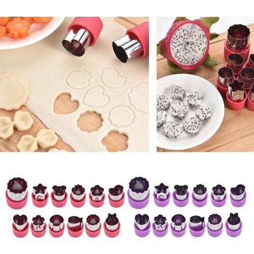 12Pcs Cookie Cutters Food Sandwiches Fruit Cutter Shapes Set Decorative