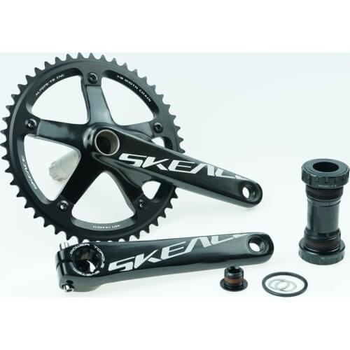 SKE Alumniun Alloy Crankset Fixed Gear Crank 48T 165mm BCD144 Single Speed TRACK BIKE crankset bicycle chainwheel including BB