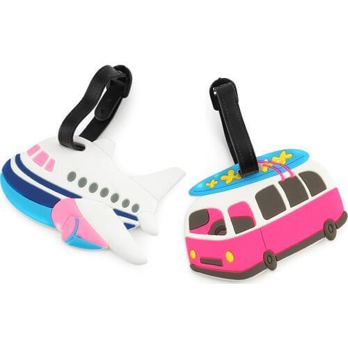 Silica Gel Luggage Tag Creative Airplane Car Pattern Suitcase Luggage ID Address Holder Boarding Tag