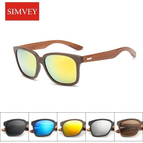 Simvey Classic Handmade Wooden Frame Sunglasses Vintage Brand Designer Women Mens Sun Glasses UV400