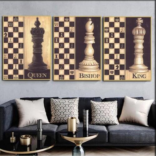 Modern Simple Living Room Light Luxury European Chess And Chess Cards Poster Canvas Painting Wall Art Picture Home Decoration