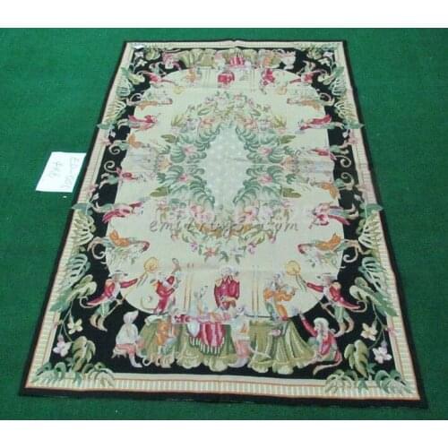Style Luxury Needle Point Hand-woven Carpet Woven Table Decor Art Carpet Wool Rug Carpet