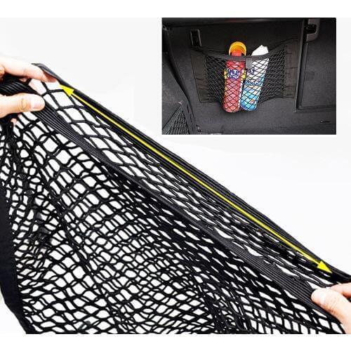 Car Styling Storage Organizer Bag 35/40/50/60/80*25CM Elastic Mesh Net Bag For Cars SUV Auto Luggage Nets Travel Pocket