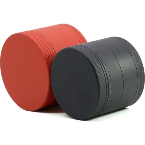 High quality 4-layer 63mm 50mm Aluminum Herbal Herb Tobacco Grinder Smoke Grinders Rubber paint Smoking Pipe Accessories