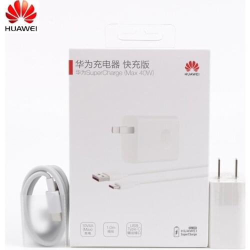Huawei Charger 40W Original 10V4A Supercharge EU Charge adapter 5A USB type c cable for Nova 5 6 7 7 pro Mate 30 30 pro P40 pro