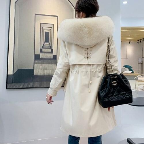 Winter coat long jacket women parka real fur clothing Fashion shell hooded with natural real fox fur collar thick warm parka