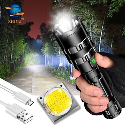 ZHIYU Rechargeable tactical LED flashlight 8000LM LED L2 Tactical Torch Super Bright Hunting light Waterproof for 18650 battery