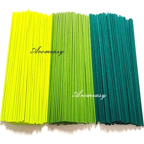 100pcs Green Aromatherapy Diffuser Fiber Rattan Sticks Length 22cm Diameter 3mm