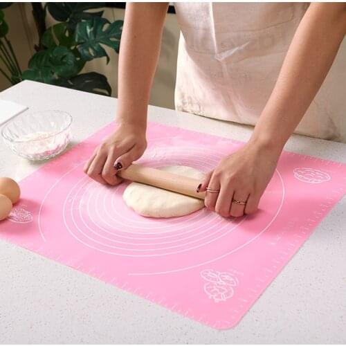 40x50CM Silicone Kitchen Kneading Dough Mat Cookie Cake Baking Thick Non-Slip Mats With Scale Chopping Board Home Tool 2021