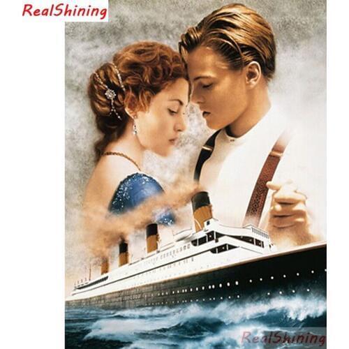5D Diy Diamond Painting Cross Stitch full Square Diamond Embroidery Titanic Jack and Rose picture for room Decor H1618
