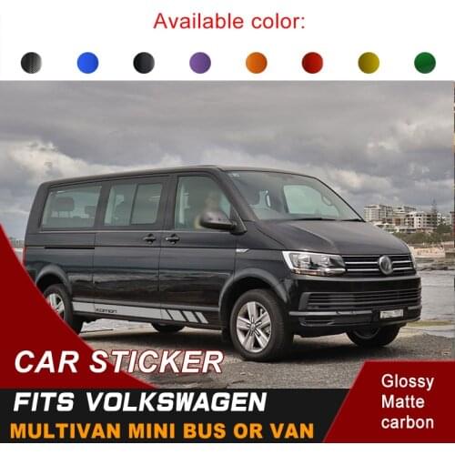 Car accessories 2 pieces side door stripe racing graphic Vinyl cool car stickers custom fit for for vw multivan mini bus or van