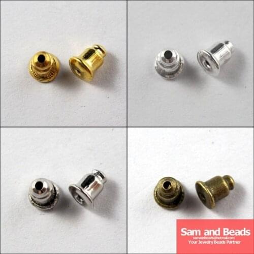Free shipping,100pcs/pack metal earring back/ earring plug/earrring safety backs/ earring stopper , 4 colors EF026