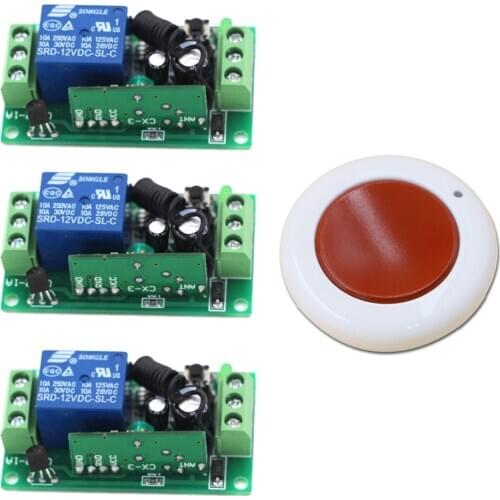 Free Shipping 9V 12V 24V 1CH RF Wireless Remote Control Switch System Transmitter and Receiver RF Controller and Remote control