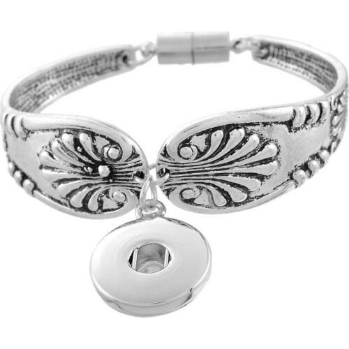 DIY Bangles 18mm Snap Bracelet Metal Snap Button Charms Jewelry Bracelet For Women Macrame Magnet Bar Clasp 3pcs/lot