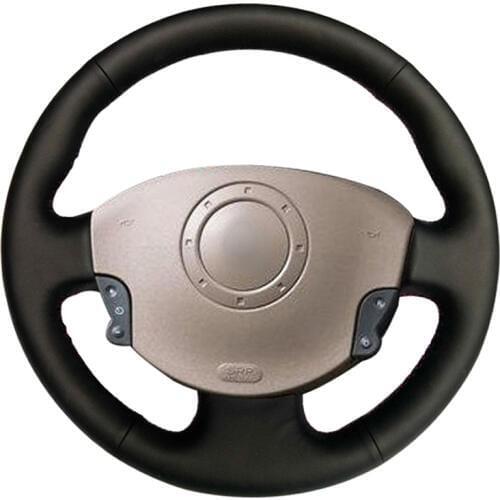 Hand-stitched Black PU Artificial Leather Car Steering Wheel Cover for Renault Megane 2 2003-2008 Kangoo 2008-2012 Scenic Parts