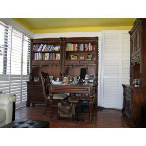 Custom Basswood Plantation Shutters Wooden Blinds Solid Wood Shutter Louvers PS289